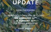 Overends Kitchen Closure -24th & 25th June